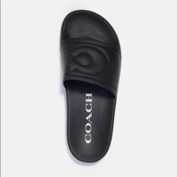COACH ULLA SLIDES rubber new in box Size 8 unisex black - Picture 4 of 6